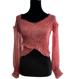 Lucy Paris Red Patterned Blouse